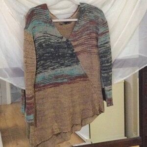 Multicolor Asymmetrical Women's Sweater